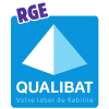 Logo de la certification RGE Qualibat, gage de qualité en menuiserie.